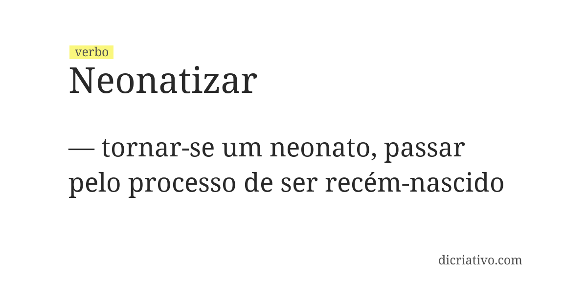 Significado de neonatizar