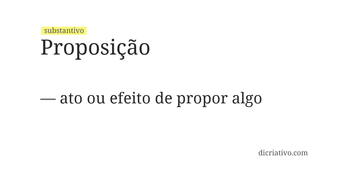 Significado de proposição