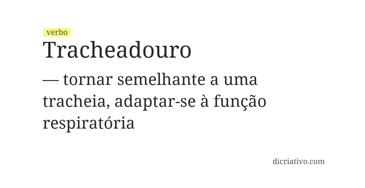 Significado de tracheadouro