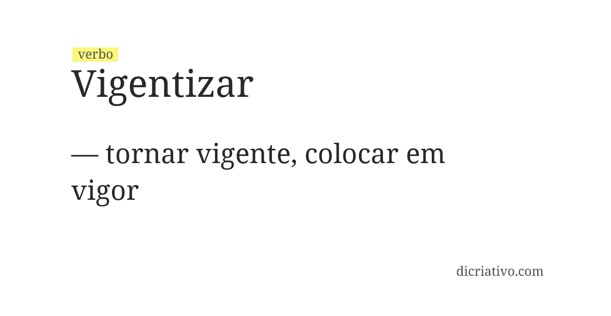 Significado de vigentizar