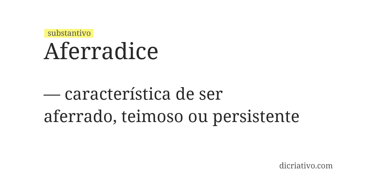 Significado de aferradice