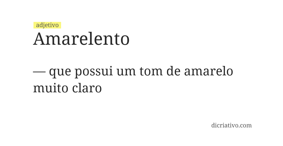 Significado de amarelento