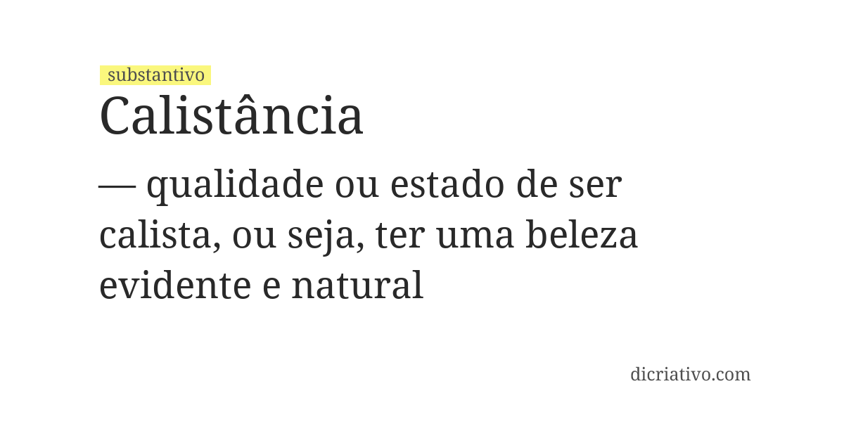 Significado de calistância