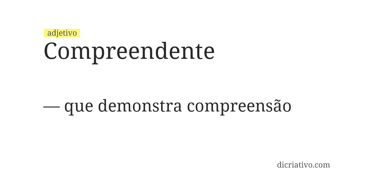 Significado de compreendente