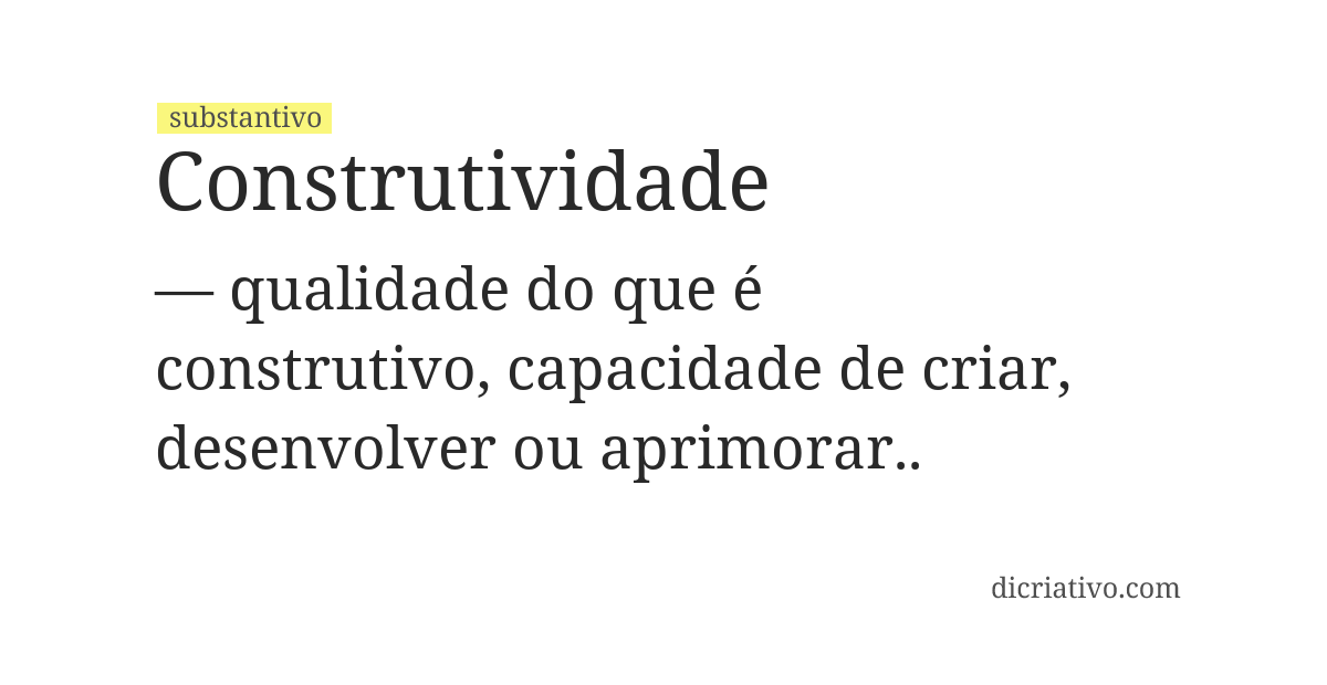 Significado de construtividade