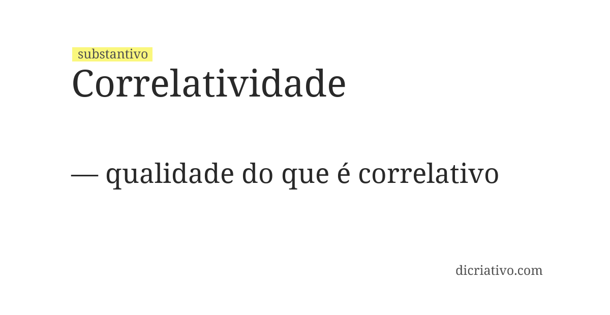 Significado de correlatividade