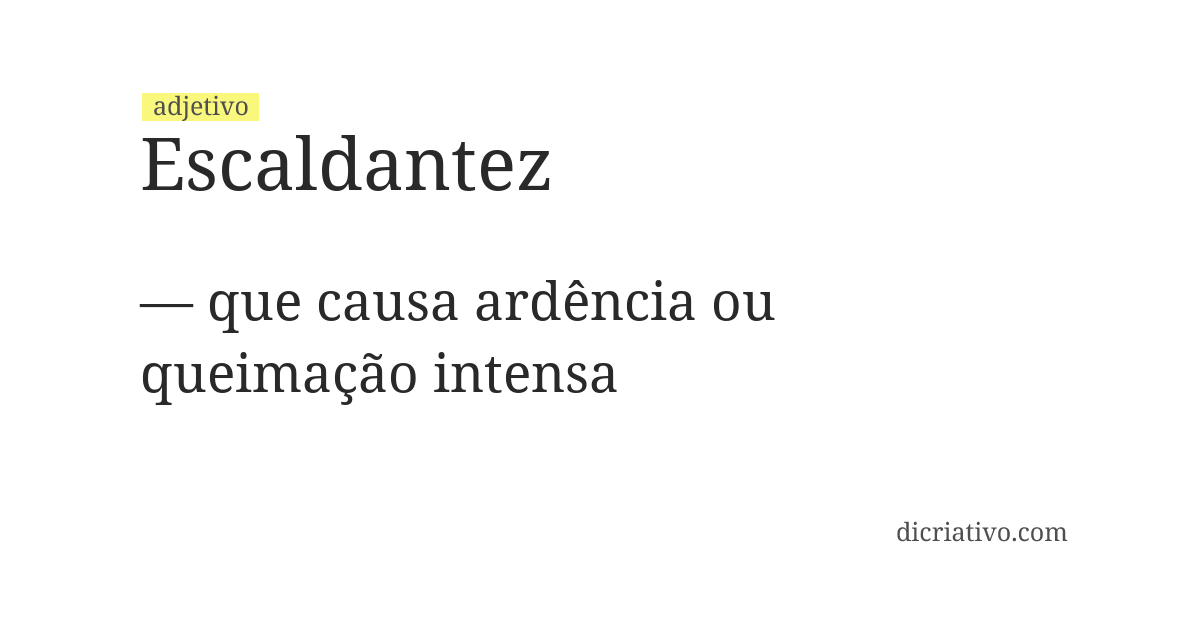 Significado de escaldantez