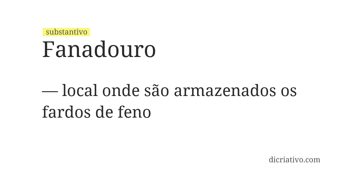 Significado de fanadouro