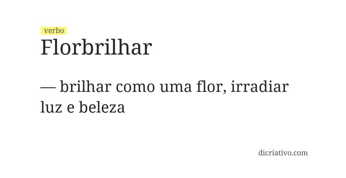 Significado de florbrilhar