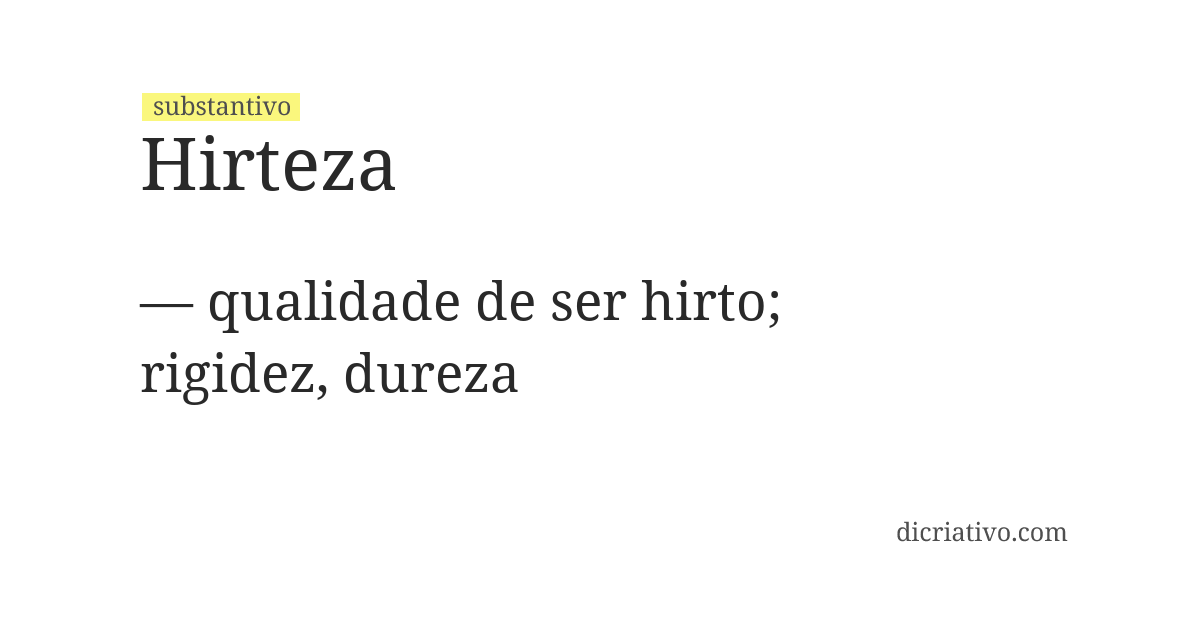 Significado de hirteza