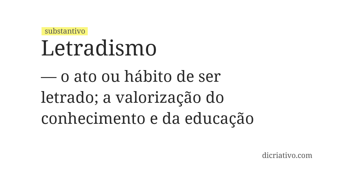 Significado de letradismo