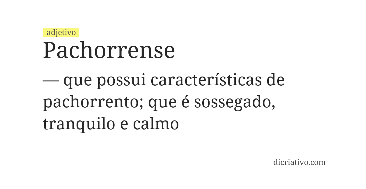 Significado de pachorrense