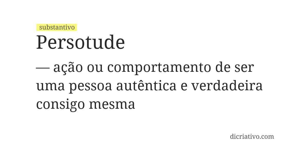 Significado de persotude