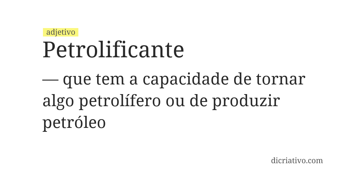 Significado de petrolificante