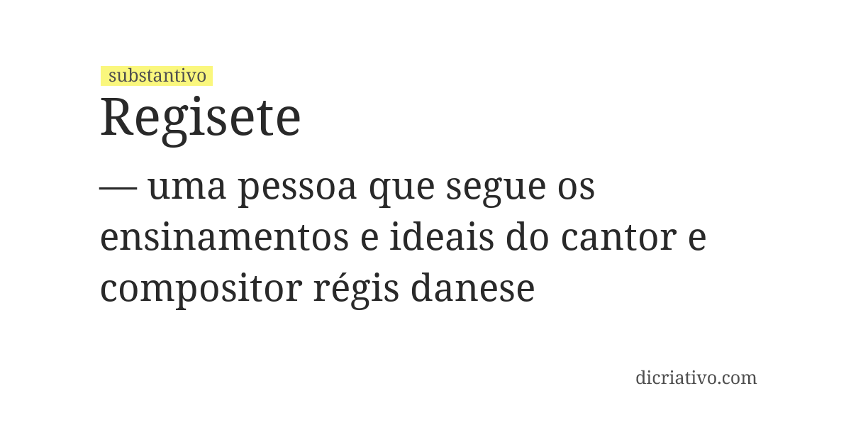 Significado de regisete