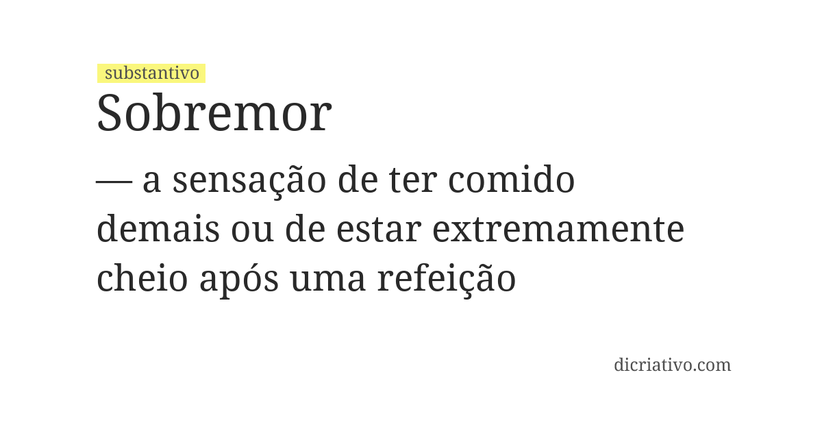 Significado de sobremor