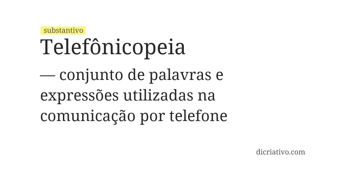 Significado de telefônicopeia