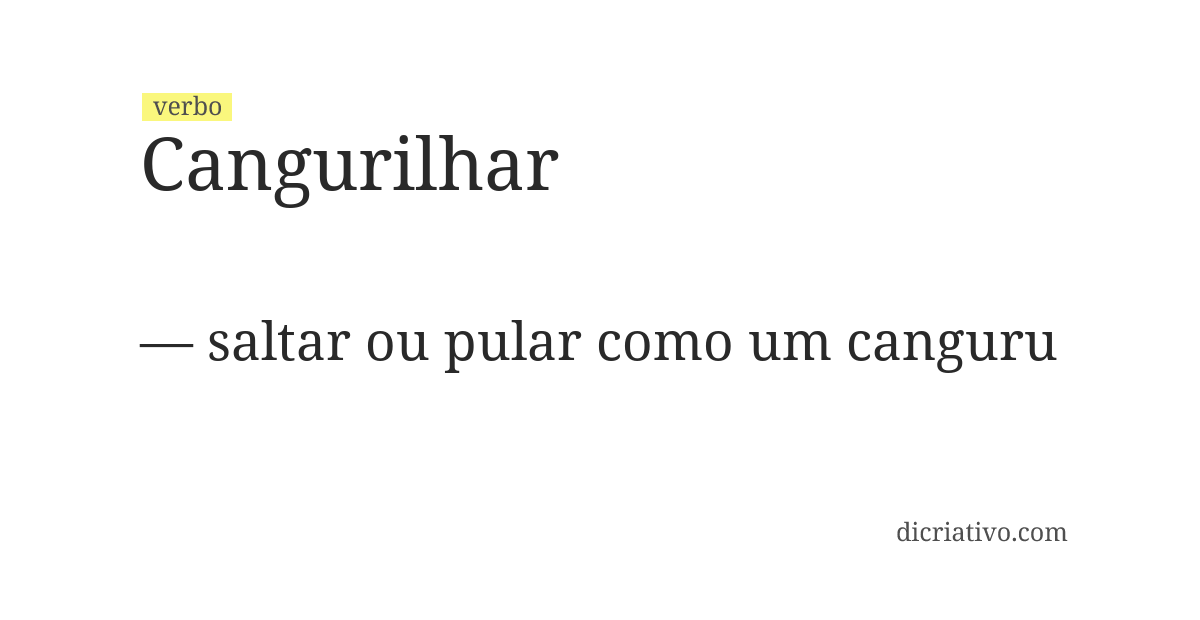 Significado de cangurilhar