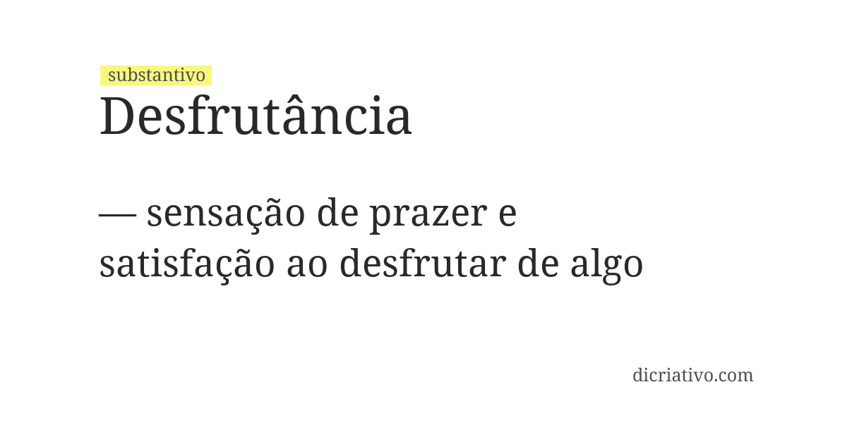 Significado de desfrutância