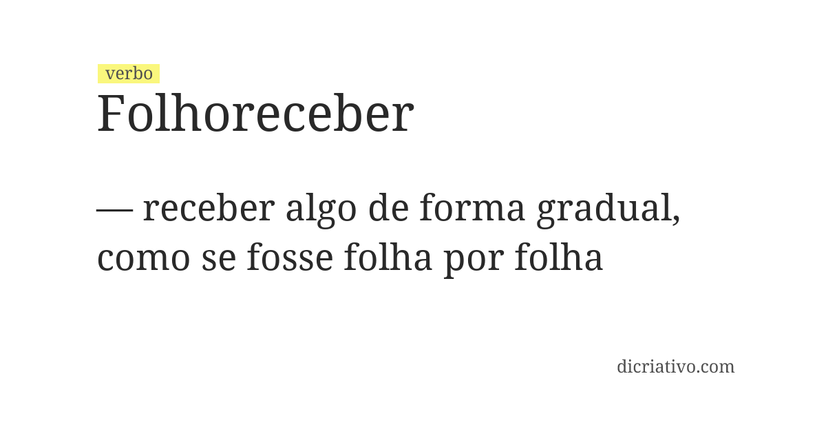 Significado de folhoreceber