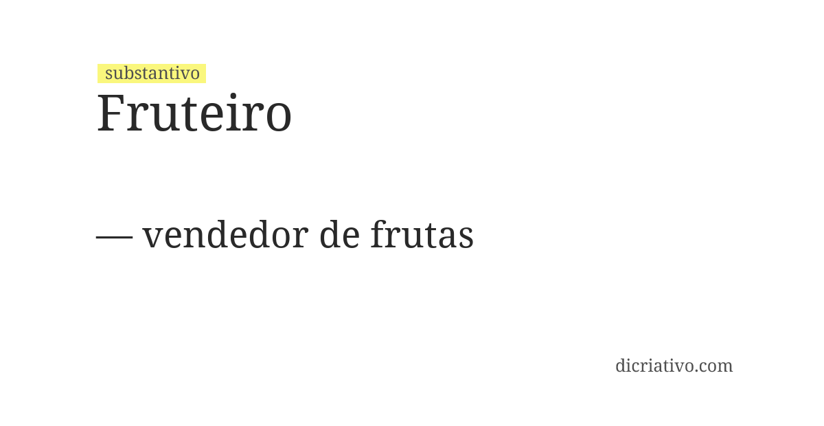 Significado de fruteiro