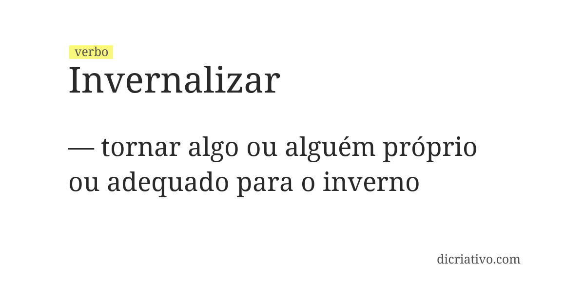 Significado de invernalizar