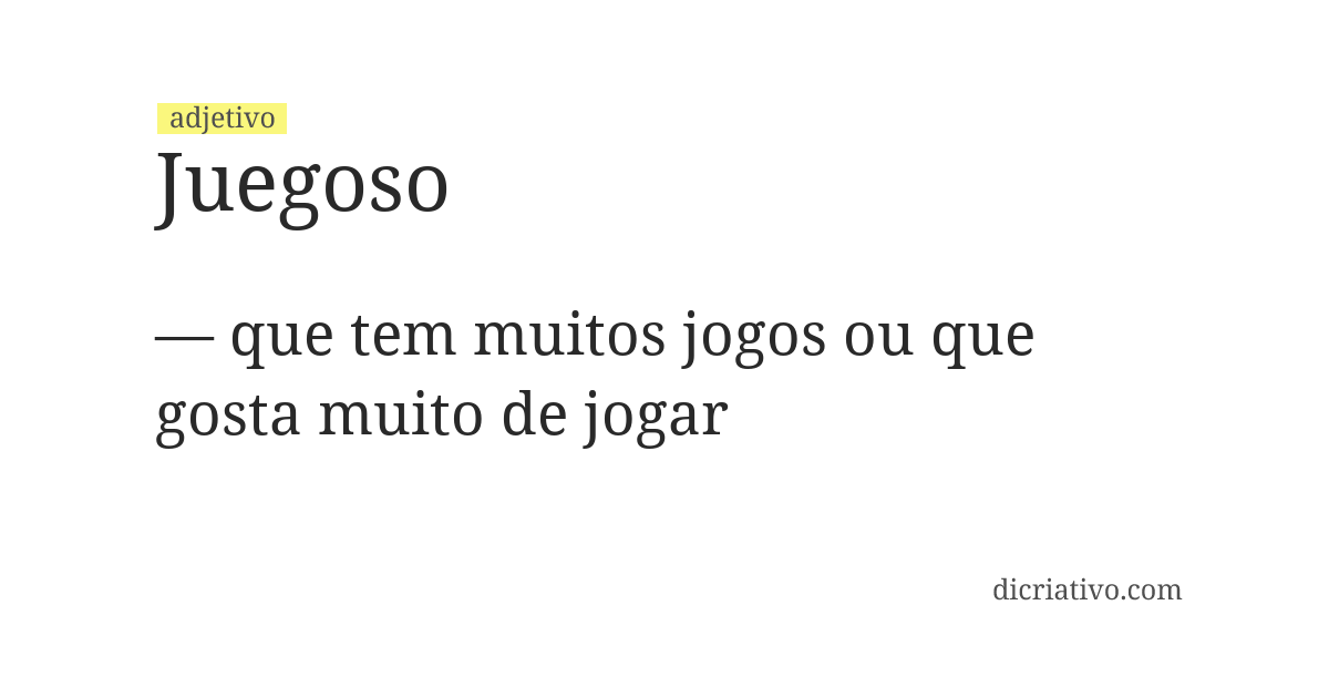 Significado de juegoso