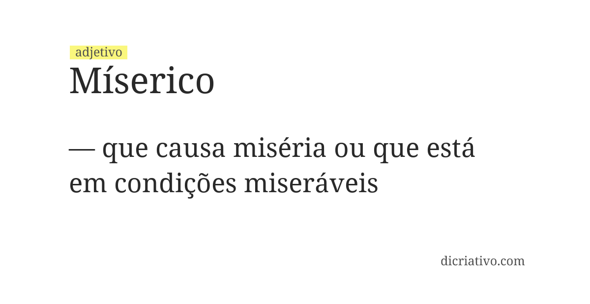 Significado de míserico