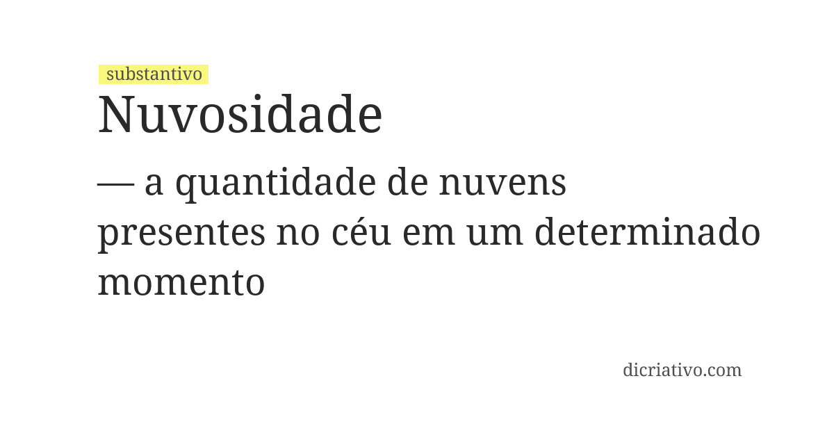 Significado de nuvosidade