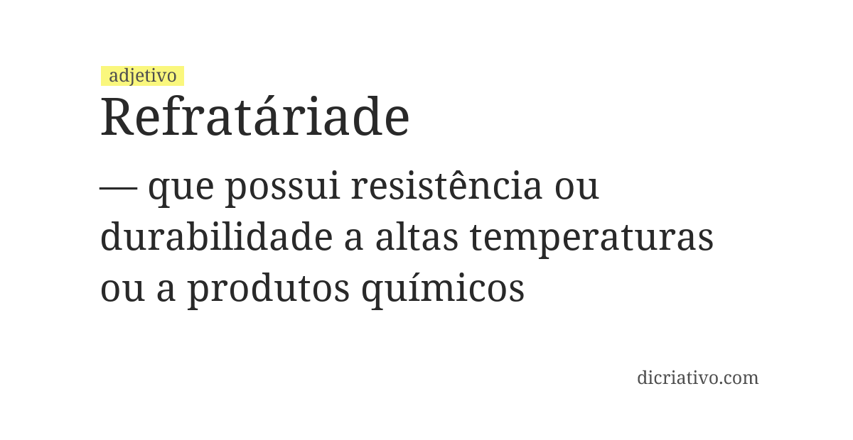 Significado de refratáriade