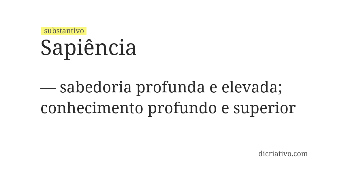 Significado de sapiência