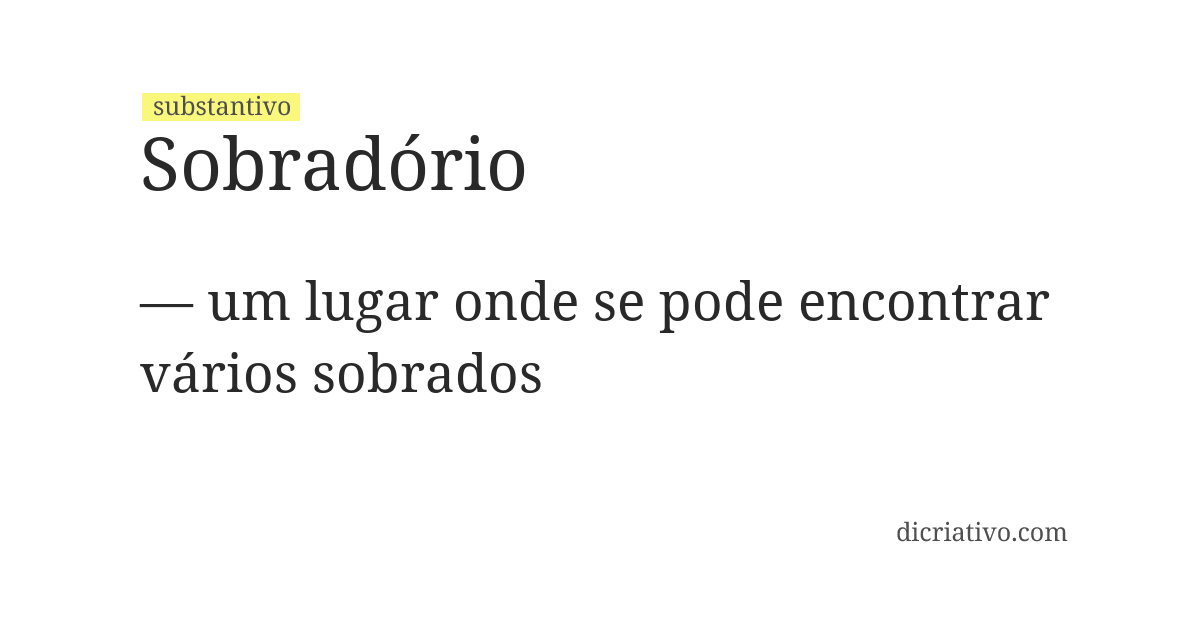 Significado de sobradório