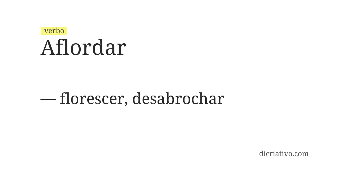 Significado de aflordar