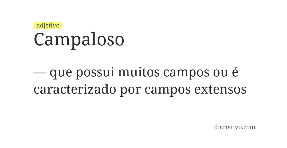 Significado de campaloso