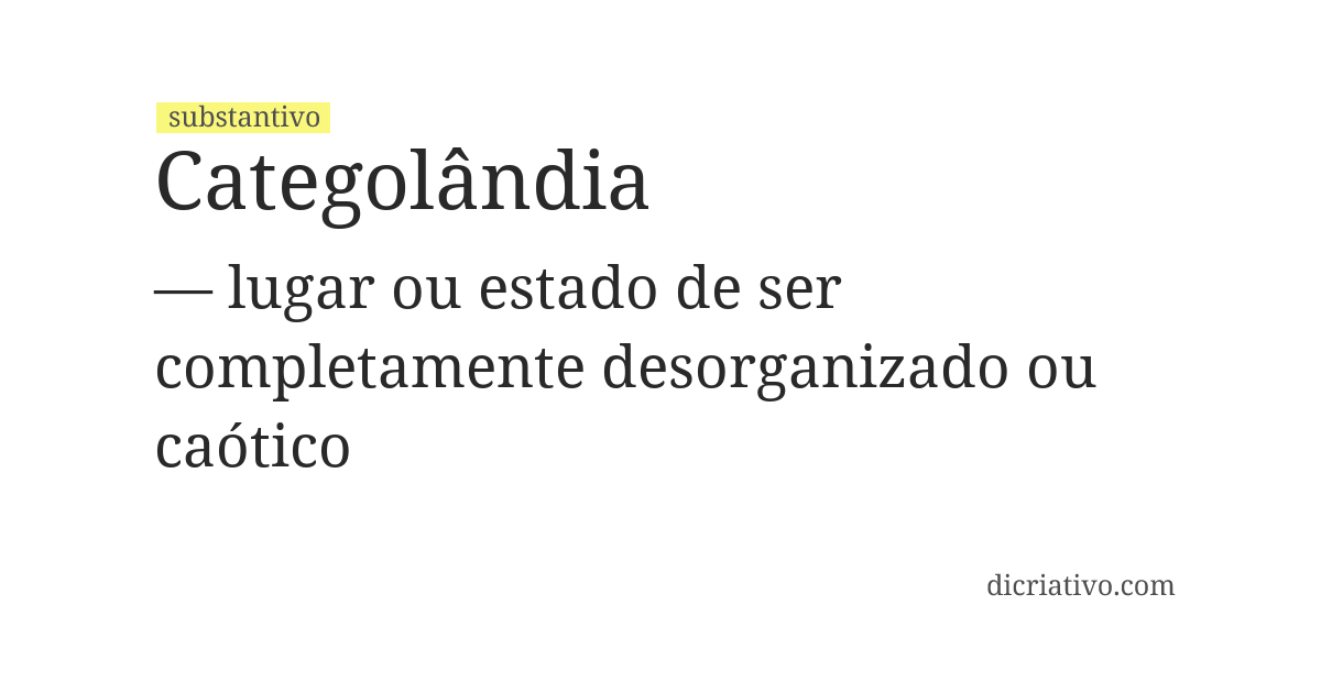 Significado de categolândia