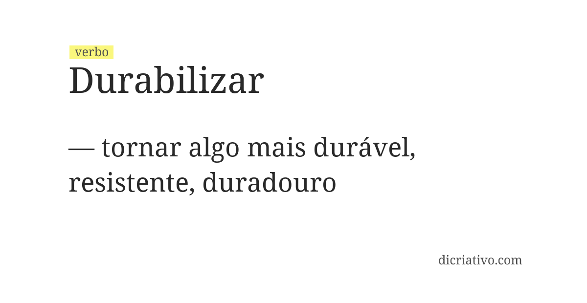 Significado de durabilizar