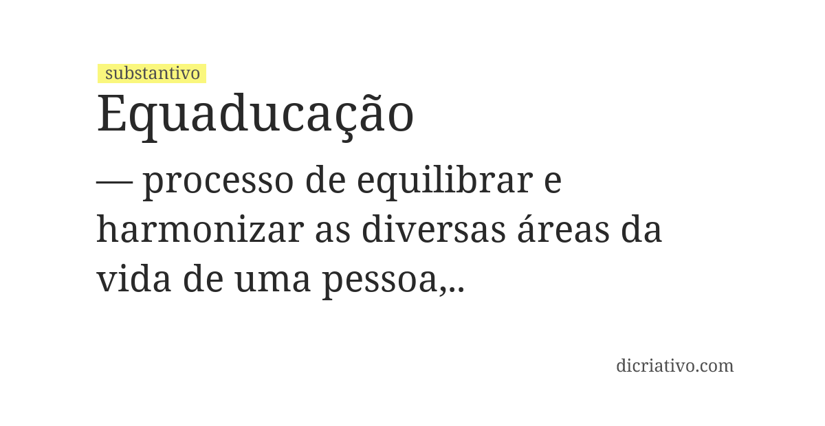 Significado de equaducação