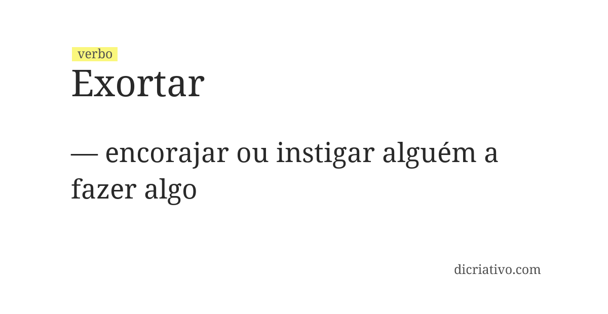 Significado de exortar