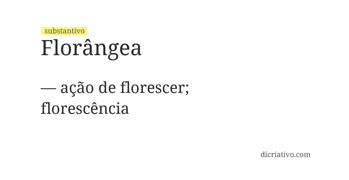 Significado de florângea