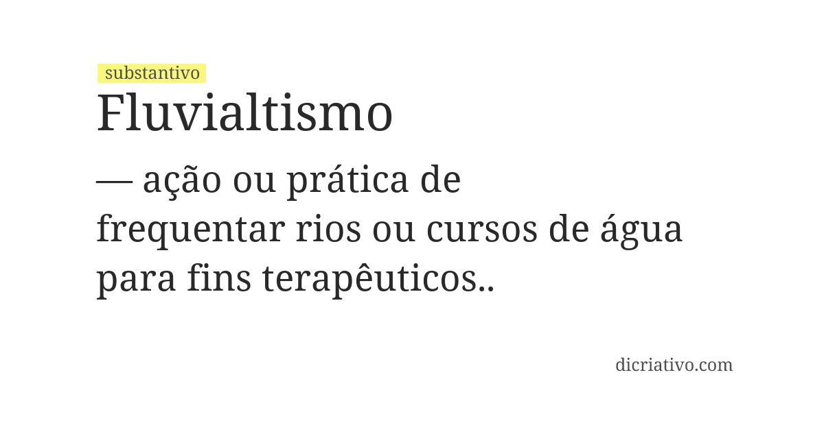 Significado de fluvialtismo
