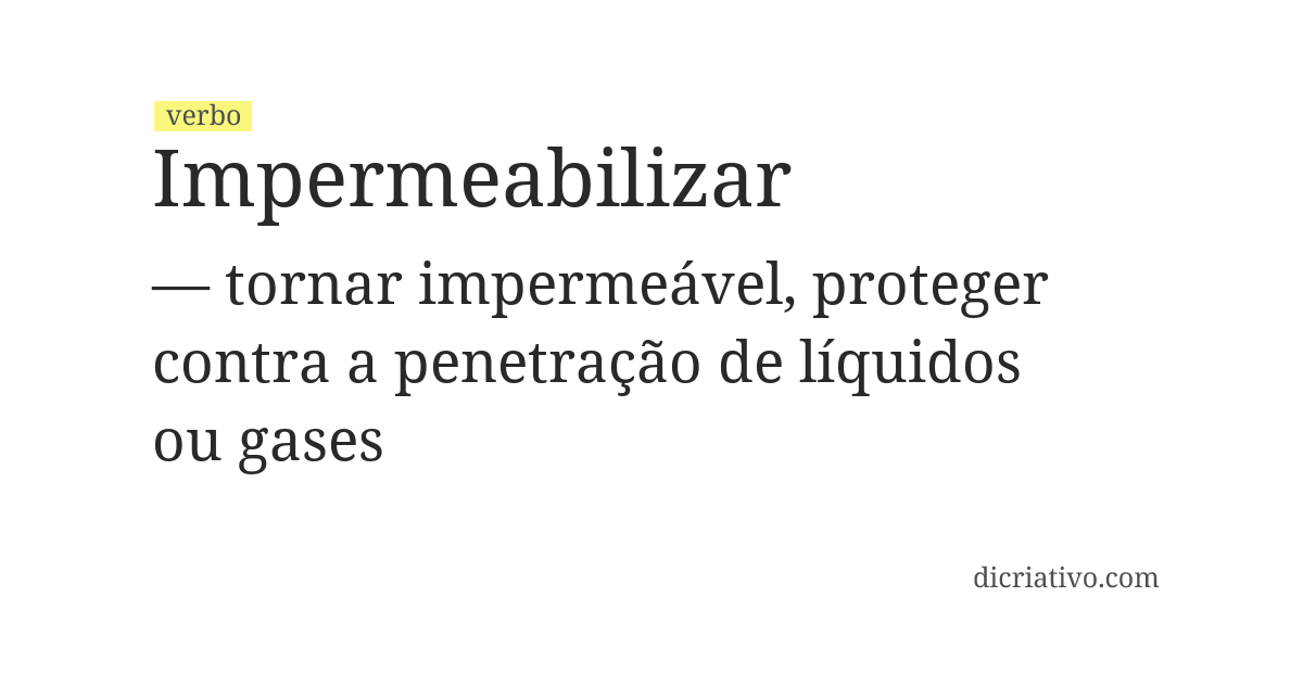 Significado de impermeabilizar