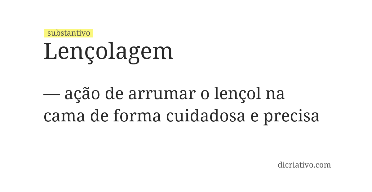 Significado de lençolagem