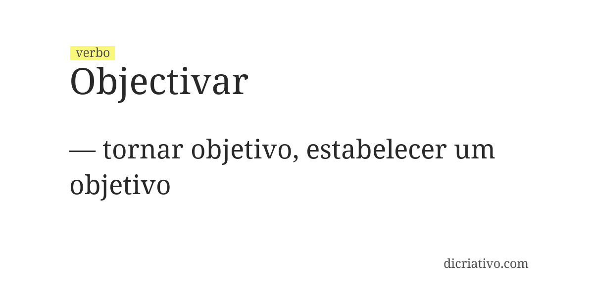 Significado de objectivar