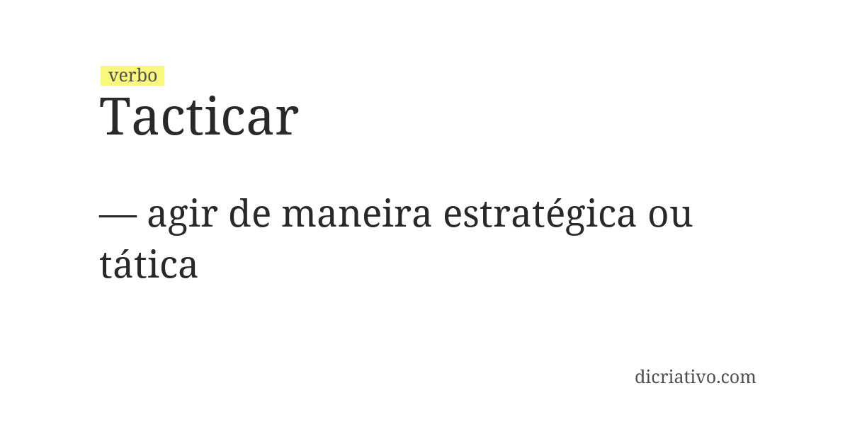Significado de tacticar