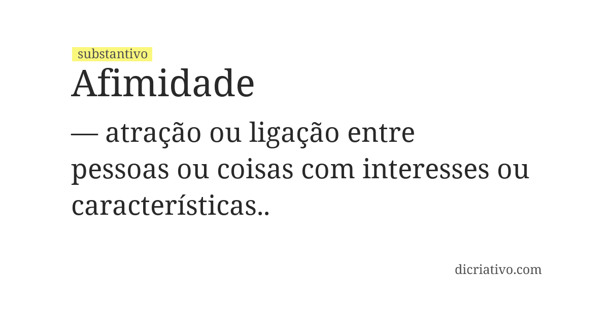 Significado de afimidade