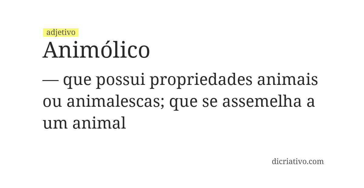 Significado de animólico