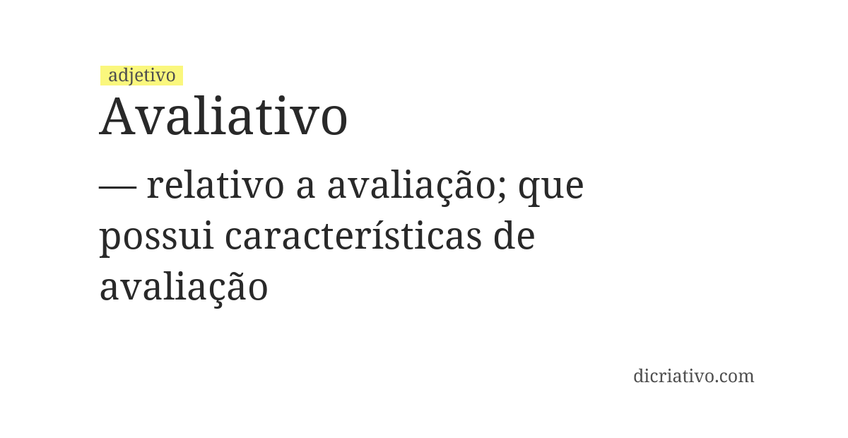 Significado de avaliativo