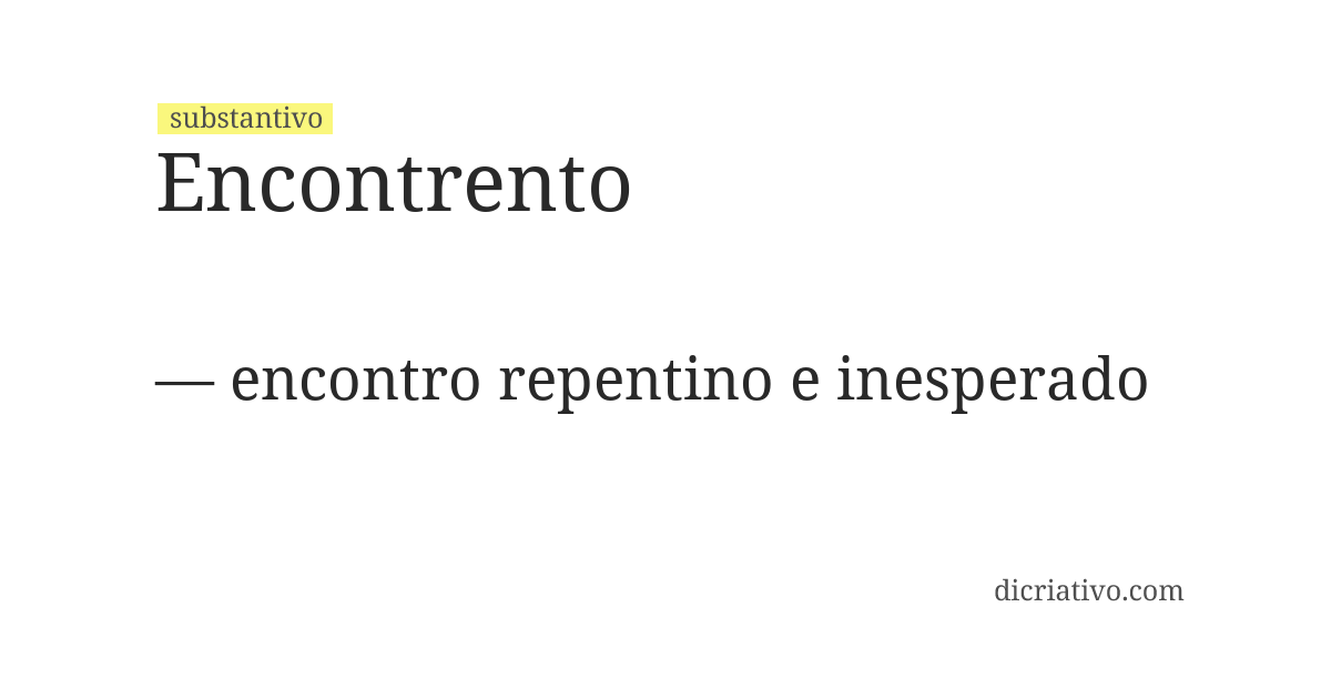 Significado de encontrento