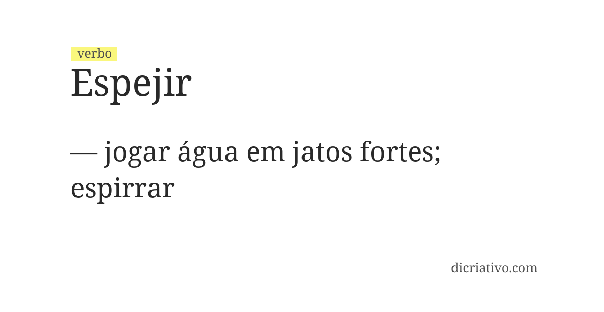 Significado de espejir