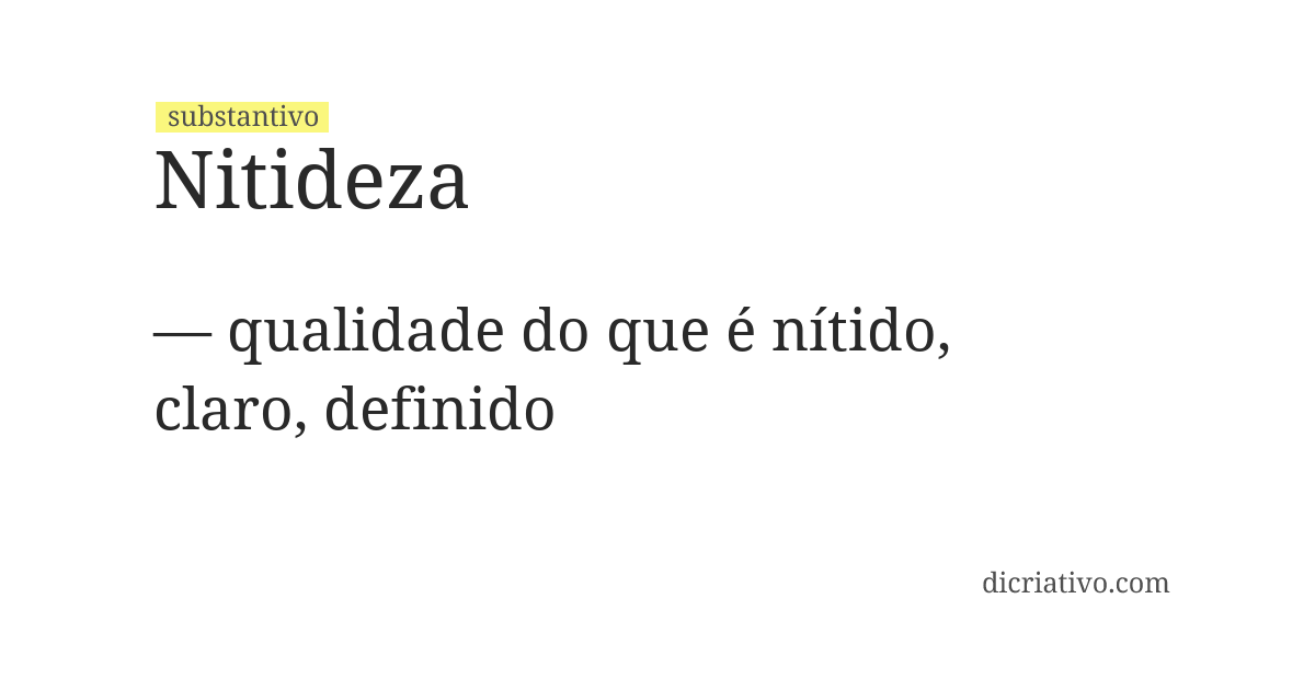 Significado de nitideza